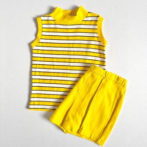 vintage Sears - Ensemble débardeur et short à rayures jaunes 4/5T