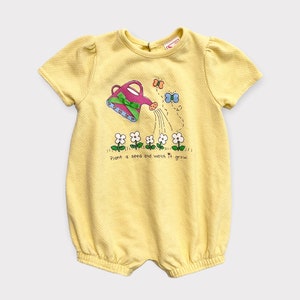 vintage Buster Brown Garden Fleur Bubble Rompers 12M