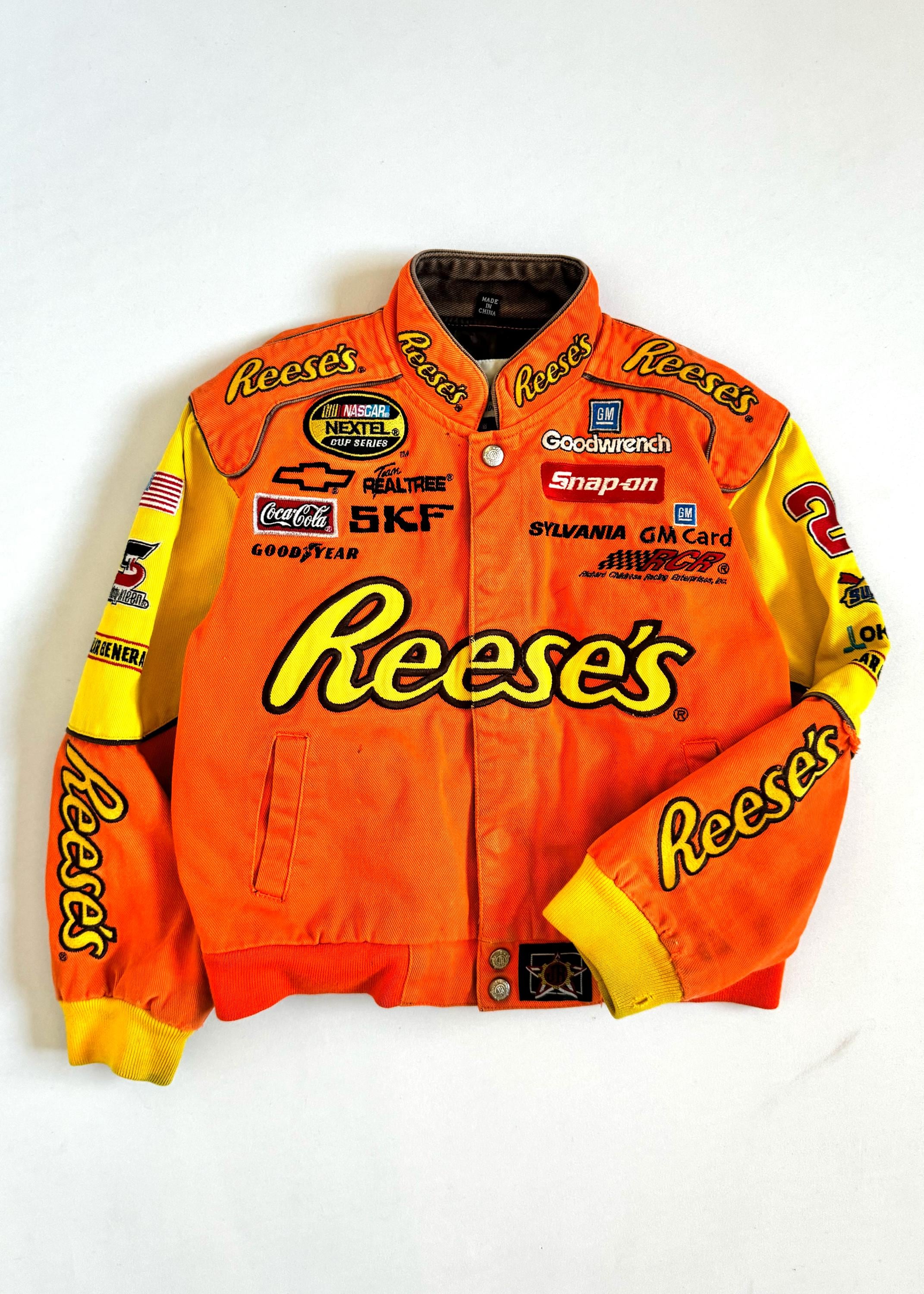 NASCAR レーシングジャケット　レザー　キッズ Vintage NASCAR Kevin Harvick Reese's Racing Jacket Kids L (9/10