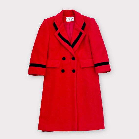 Vintage 1960-70s Rothschild Red/Black Wool Peacoat