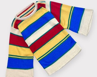 Vintage Rainbow Striped Flair Sleeve Knit 6