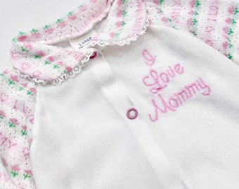 Vintage “I Love Mommy” Footie Coverall 0-3M