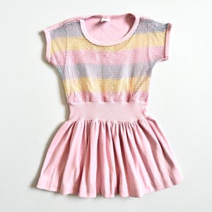 Robe rose en maille vintage 4/5T