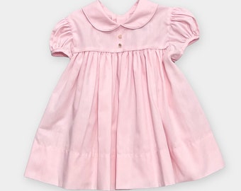 Vintage C.I. Castro & Co. Pastel Pink Solid Dress 12M