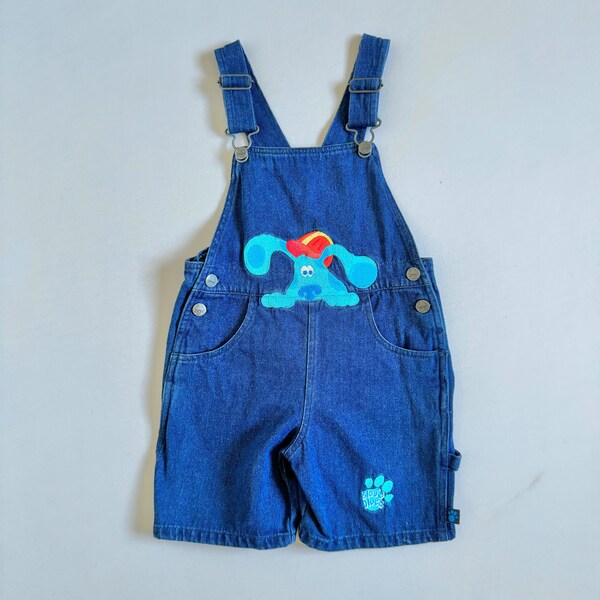 Vintage 2000 Blue’s Clues Denim Short Overall 4T