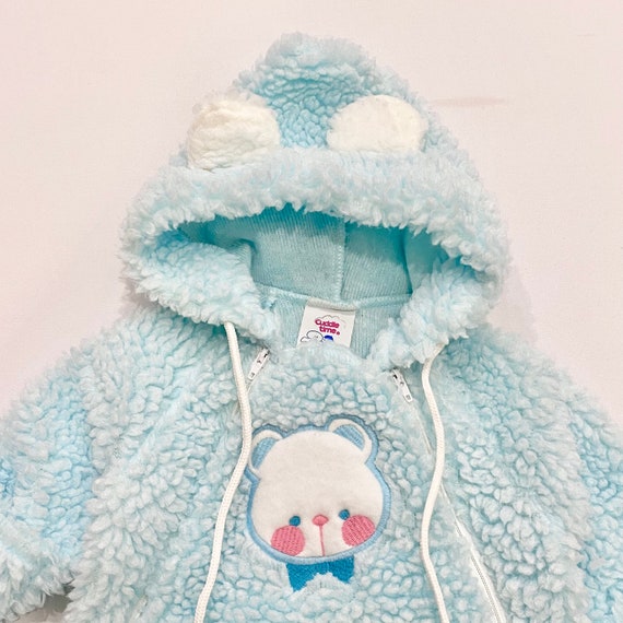 Vintage Cuddle Time Bear Appliqués Boa Hoodie & Footie - Etsy