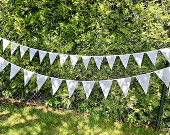 Witte kant dubbelzijdig vlag stof Bunting banner bruiloft decoratie muur hangende wimpels 13/19 2 maten vlaggen kwekerij decor