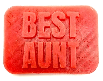 Best Aunt Gift Soap Bar- Embossed- Handmade, Vegetable Based, Paraben Free, Preservative Free, Polyethylene Glycol Free, Vegan Friendly