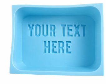 Custom Text Logo Silicone Soap Mold – Embossed Handmade Design