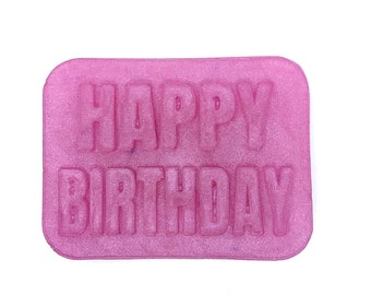 Happy Birthday Handmade Soap Gifts for Anyone -  Embossed, Vegetable Based, Paraben & Preservative Free, Vegan Friendly