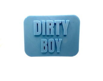 Dirty Boy Soap Bar- Embossed- Handmade, Vegetable Based, Paraben Free, Preservative Free, Polyethylene Glycol Free, Vegan Friendly