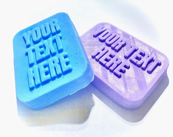 Custom Text Soap Bar-Custom Gift- Embossed Handmade,Vegetable Based, Paraben Free,Preservative Free, Polyethylene Glycol Free,Vegan Friendly