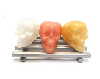 HALLOWEEN SPECIAL: Mini Skull Novelty Soap(3)- Handmade, Vegetable Based, Paraben Free, Preservative Free, PG Free, Vegan Friendly