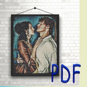 Outlander Cross Stitch Pattern Téléchargement numérique, Home Decor, Wall Decor, Sassenach, Claire et Jamie Cross point PDF