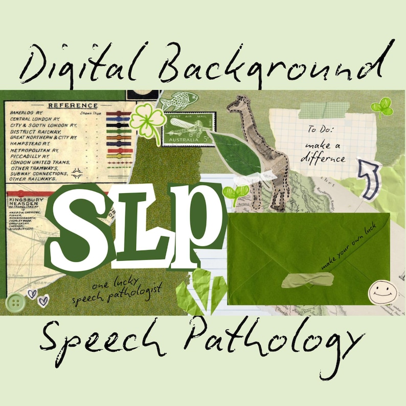 Slp Backround Speech Language Pathology Desktop Wallpaper - Green - Etsy