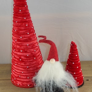 White Velvet Cone Christmas Trees White and Red Tree Velvet Cone Tree 