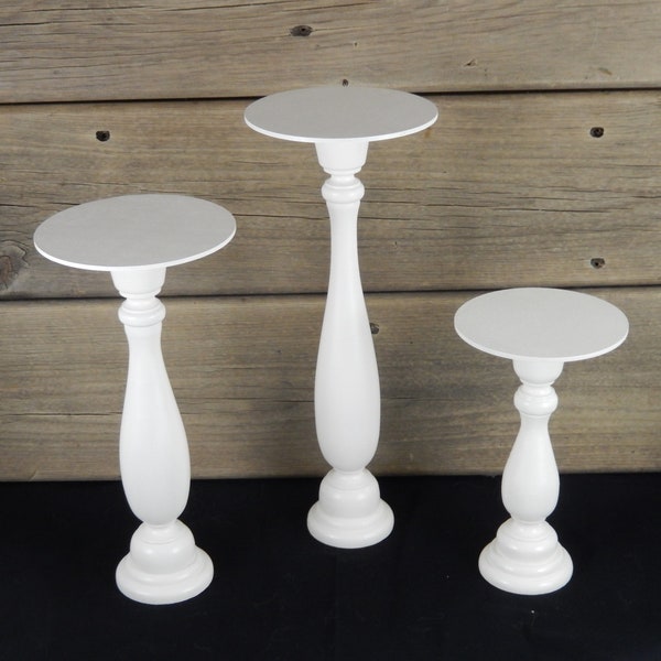 CREAM/IVORY- TALL Pedestals/Risers for displays, risers for small items, base stands