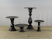 BLACK Pedestals/Risers for displays, risers for small items, base stands 