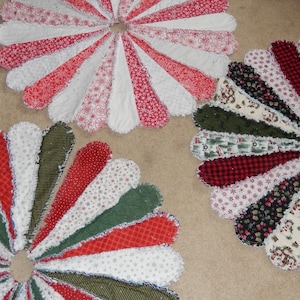 Christmas Tree Skirt Pattern for Beginners, Rag Tree Quilt Pattern, Reversible Design