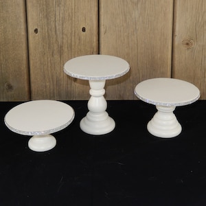 CREAM w/ Bling Rhinestones; Pedestals/Risers/Stands for displays; Lift small items.