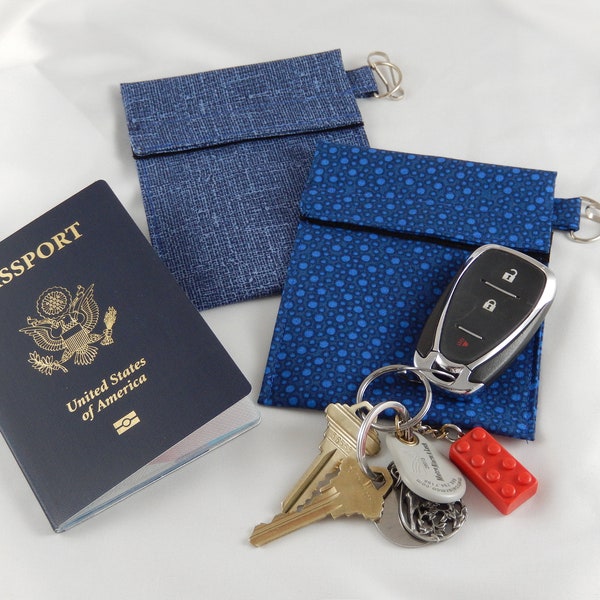 Faraday Passport/Key Pouch with double (TWO) layers of RFID, Blue