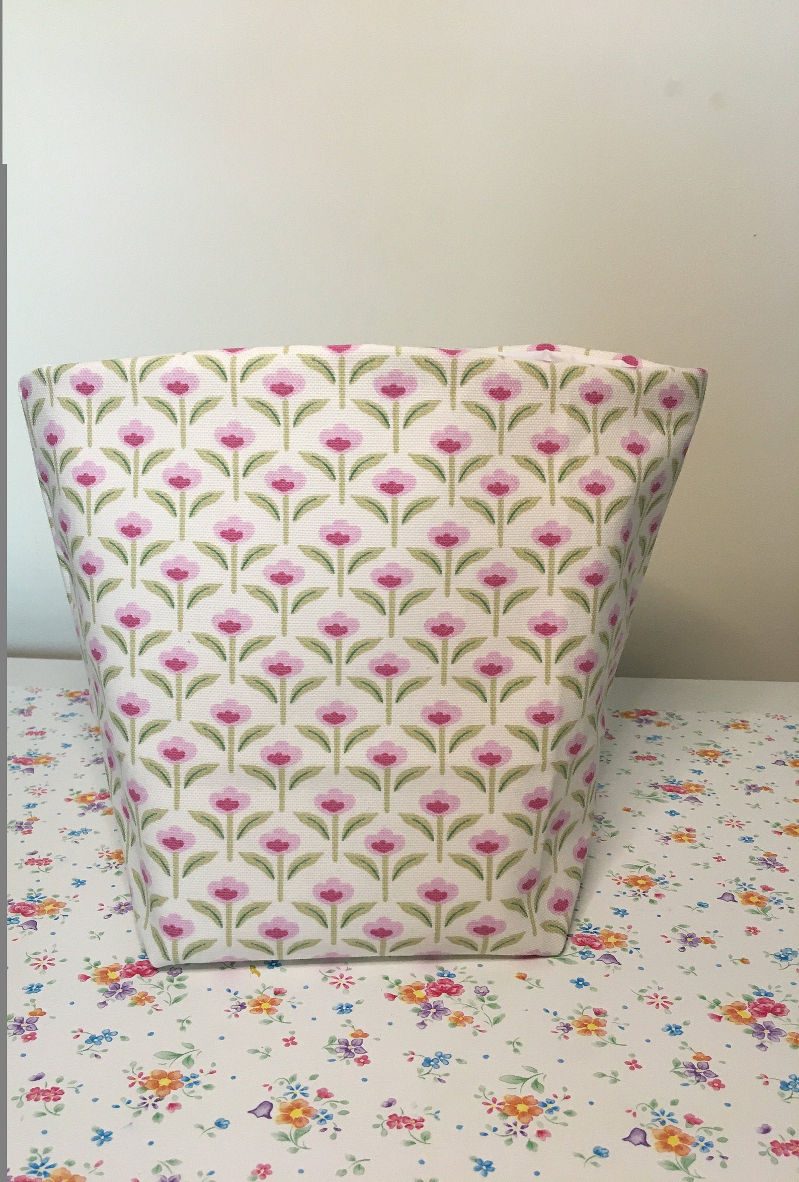 Pretty purple floral storage basket Etsy