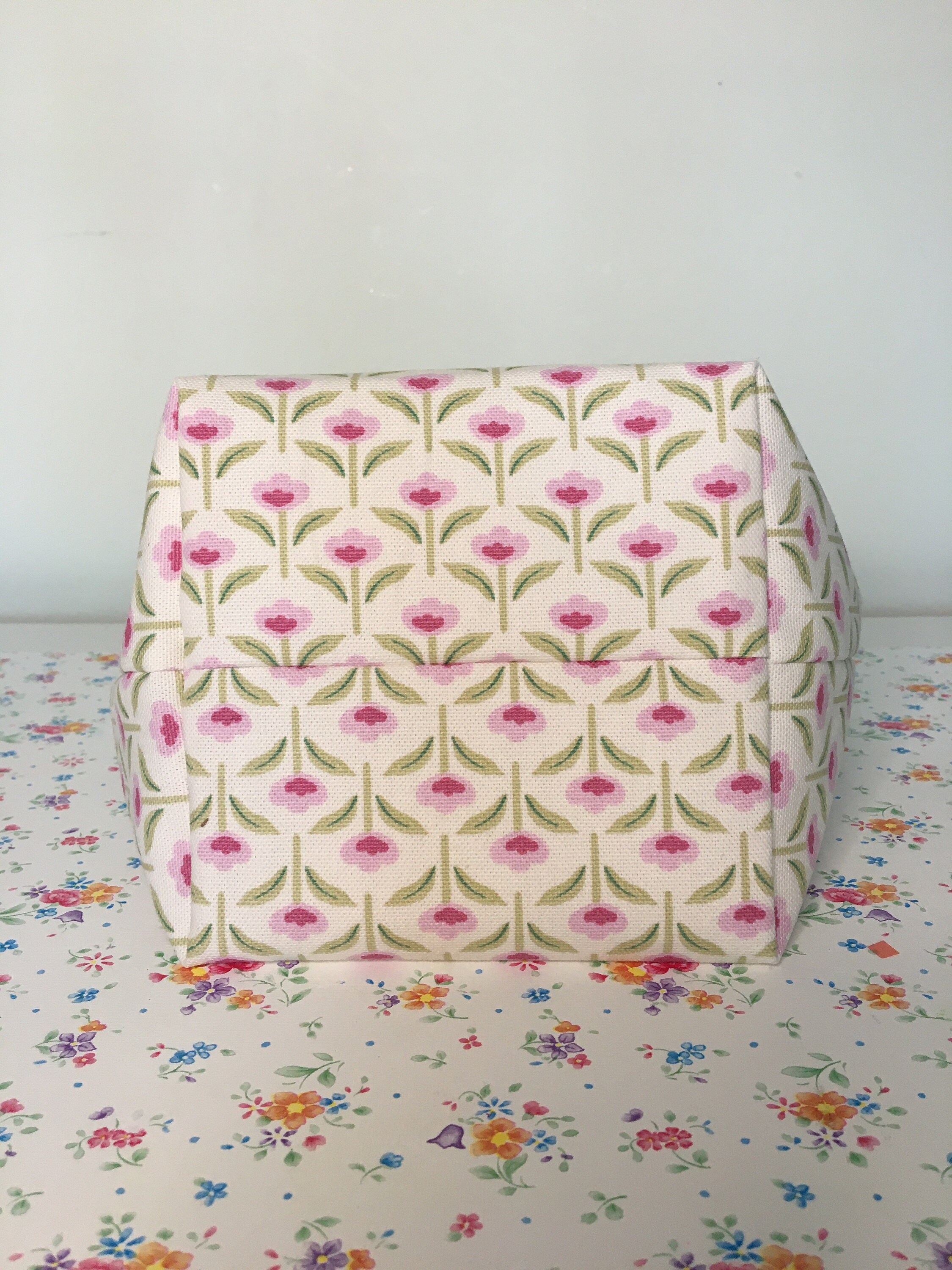 Pretty purple floral storage basket Etsy