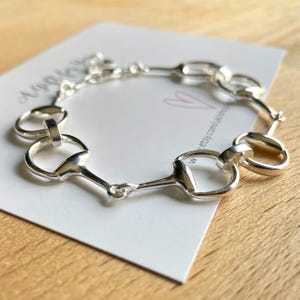 Bracelet mors filet en argent sterling 925 avec mors, bracelet cheval, cadeau cavalier, cadeau équestre, cadeau pour elle