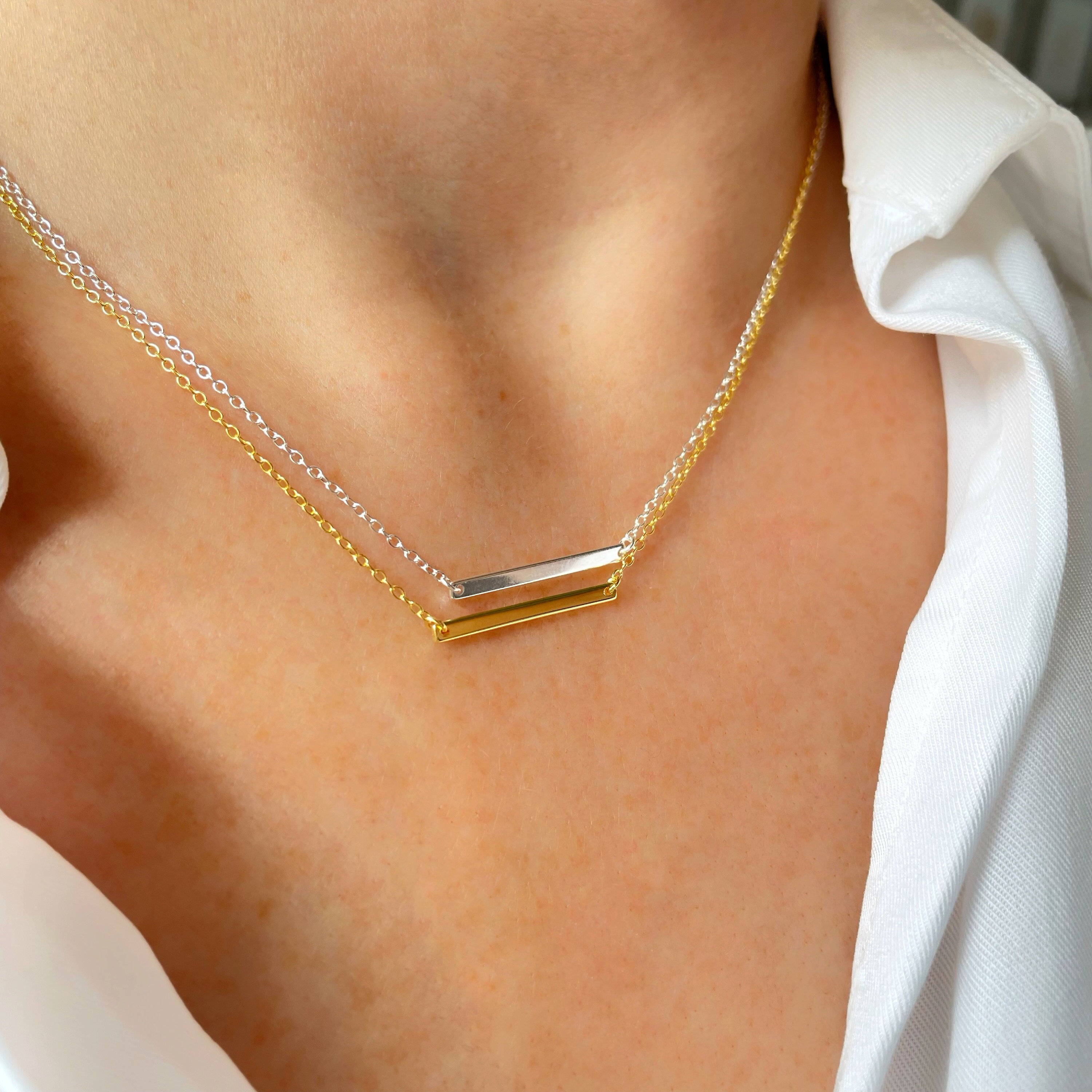 14k Gold-plated Silver Double Strand Rainbow Moonstone Curved Bar Necklace Adjustable Length 14k Gold-plated Silver Double Strand Rainbow Moonstone Curved Bar Necklace Adjustable Length