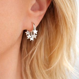 Orecchini a cerchio a forma di stella in argento sterling: Celestial Jewellery