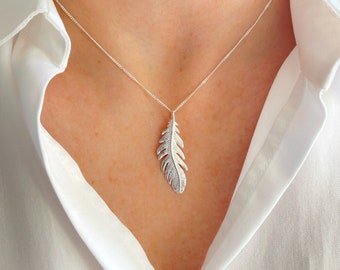 Elli Girocollo con piuma ciondolo boho in argento sterling 925 Collane