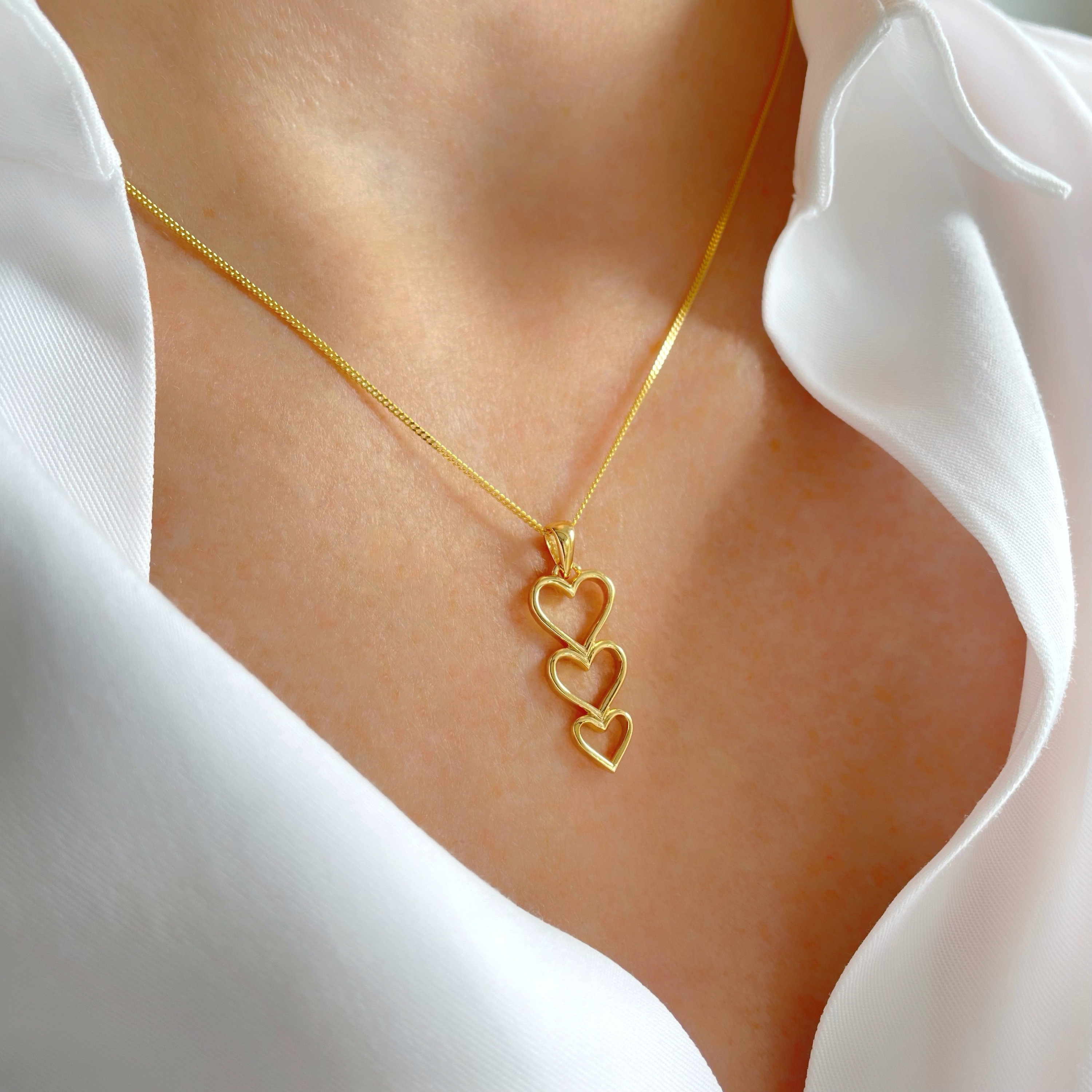 Ciondolo Cuore Oro Argento Collana Choker A Doppio Strato Con Ciondolo Cuore - Oro E Argento, Lunghezza Regolabile 46cm Dual Split