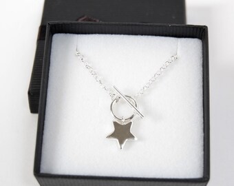 Star T Bar Necklace, Star T-bar Necklace, 925 Sterling