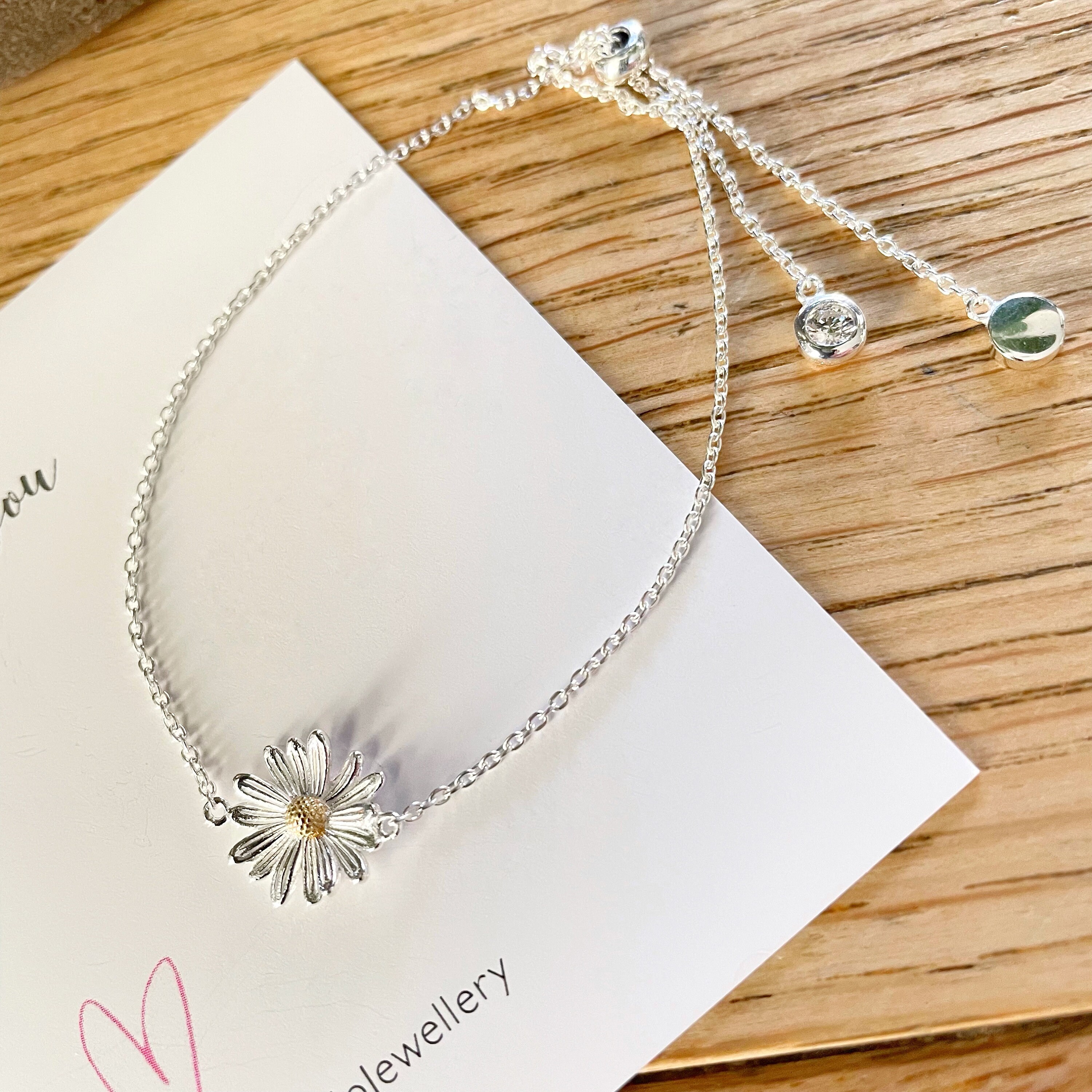 ★早期完売★SILVER TAG★Bracelet SIB-SD Daisy Bracelet★人気 Daisy Bracelet, Sterling Silver Slider Bracelet, Adjustable