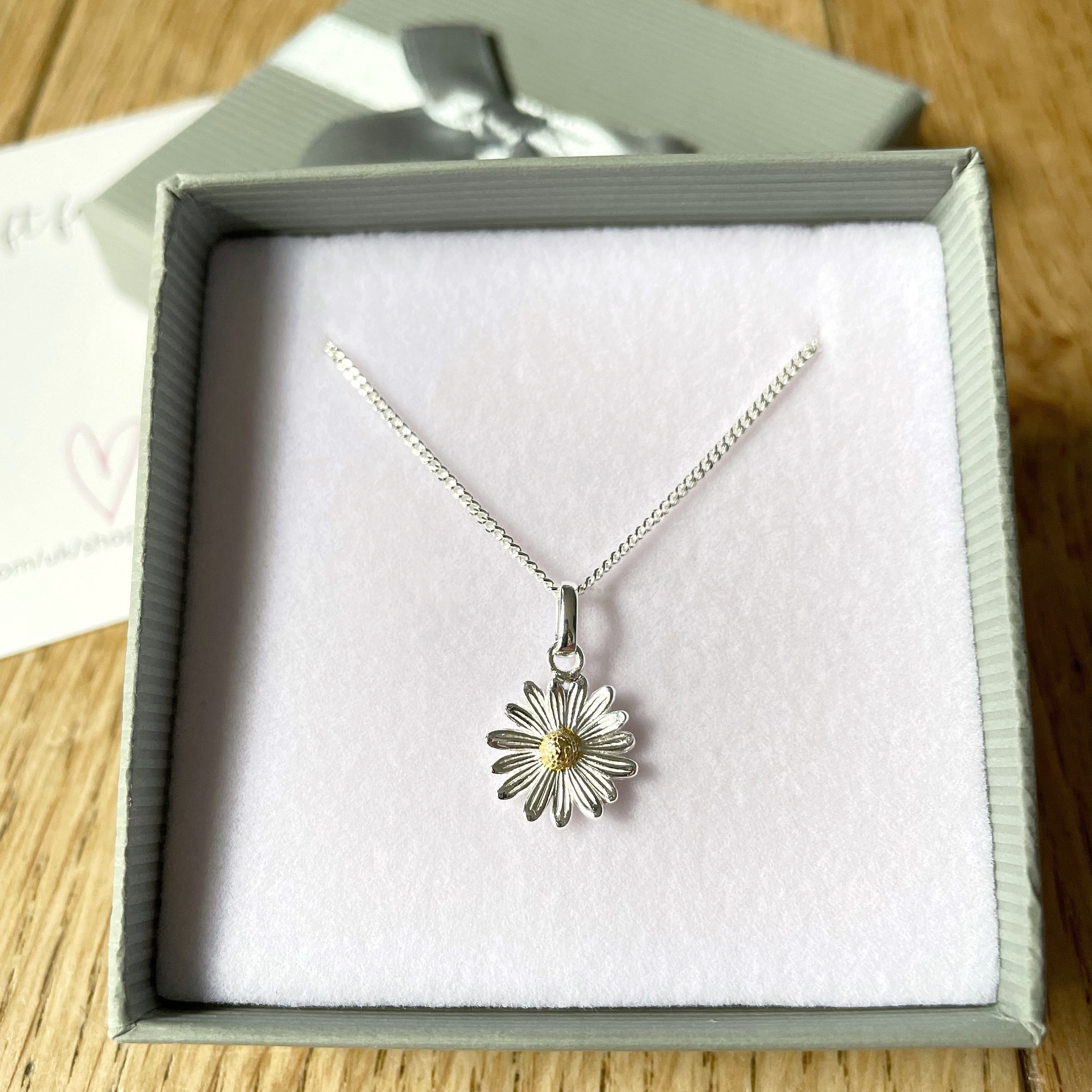 Daisy Necklace, Sterling Silver Necklace, Flower Necklace, Silver