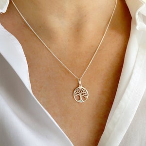 Tree of Life Necklace, Sterling Silver, Gold Necklace, Friendship, Growth, Rebirth and Circle of Life Necklace, Gift for Family and Friends