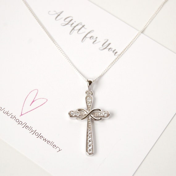 INFINIONLY Collana Orecchini da donna, collane orecchini in argento 925, collana croce con simbolo dell'infinito, Orecchino croce, Parure di gioielli di croce donna, zircone intarsiato, oro
