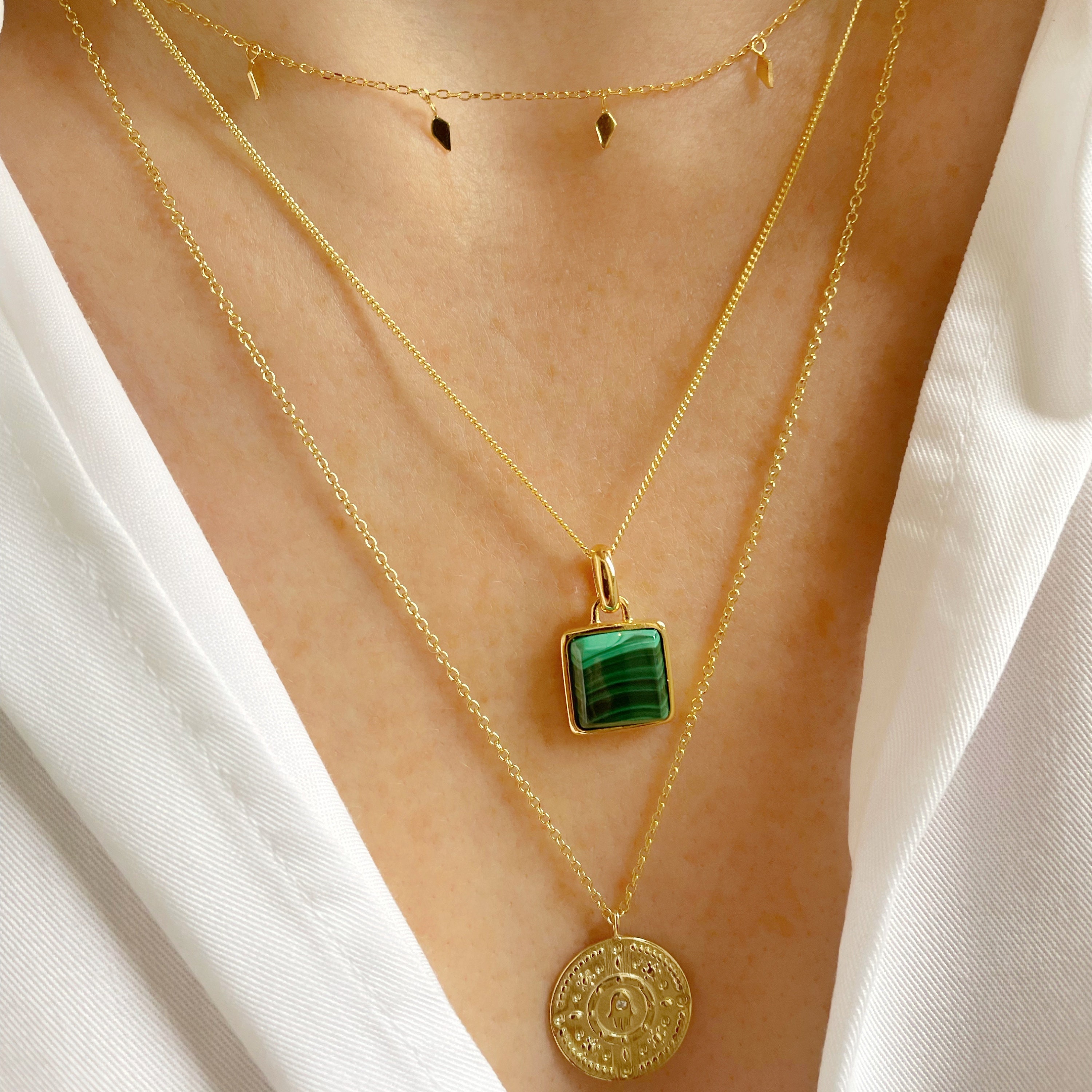 Green 2024 square necklace