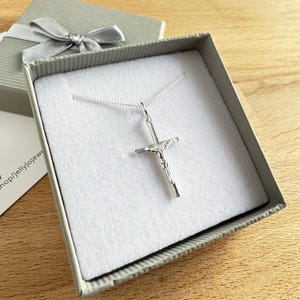 Sterling Silver Crucifix Necklace: Religious Pendant image 2