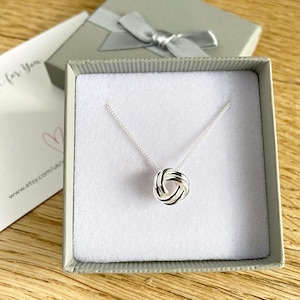 Sterling Silver Love Knot Necklace-love Knot Pendant - Etsy
