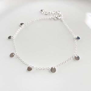 Disc Bracelet, Mini Disc Dainty Bracelet, Sterling Silver Bracelet, Gold Bracelet, Minimalist Bracelet, Droplet Bracelet