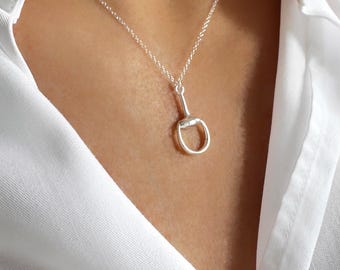 Sterling Silver Snaffle Bit Necklace: Equestrian Horse Lover Jewellery