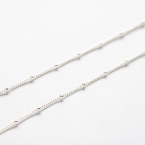 Silver Satellite Necklace, 14 16 18 20 22 24 Silver Satellite Chain, Bobble Necklace, Layering Necklace, Dainty Minimalist Necklace image 5