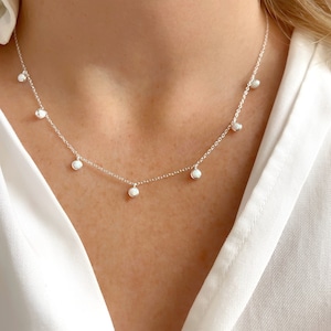 Opal Necklace, Dainty Opal Drop Necklace, Layering necklace, White Opal Droplet Necklace, October Birthstone