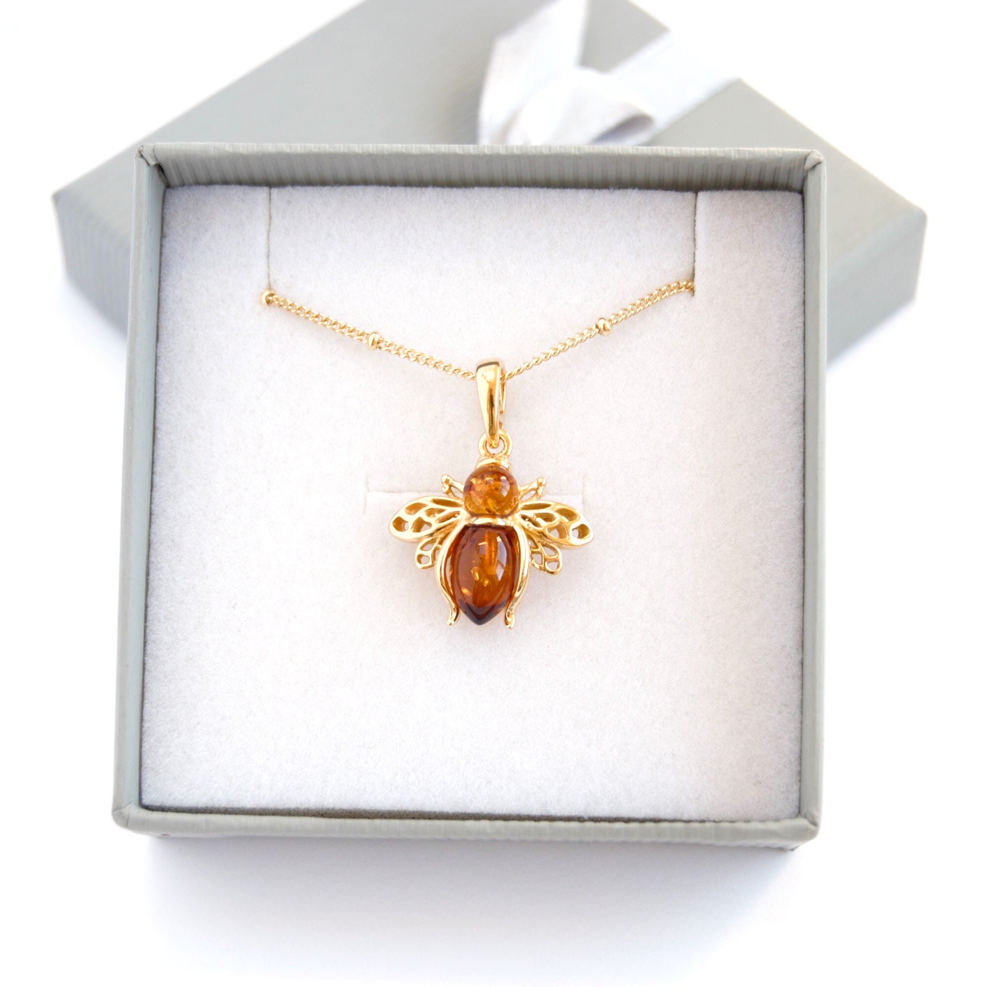 The Blue Bee Necklace in Gold (46cm) main image 1