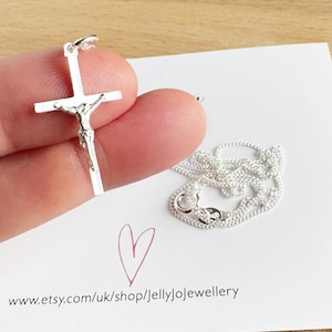 Sterling Silver Crucifix Necklace: Religious Pendant image 5