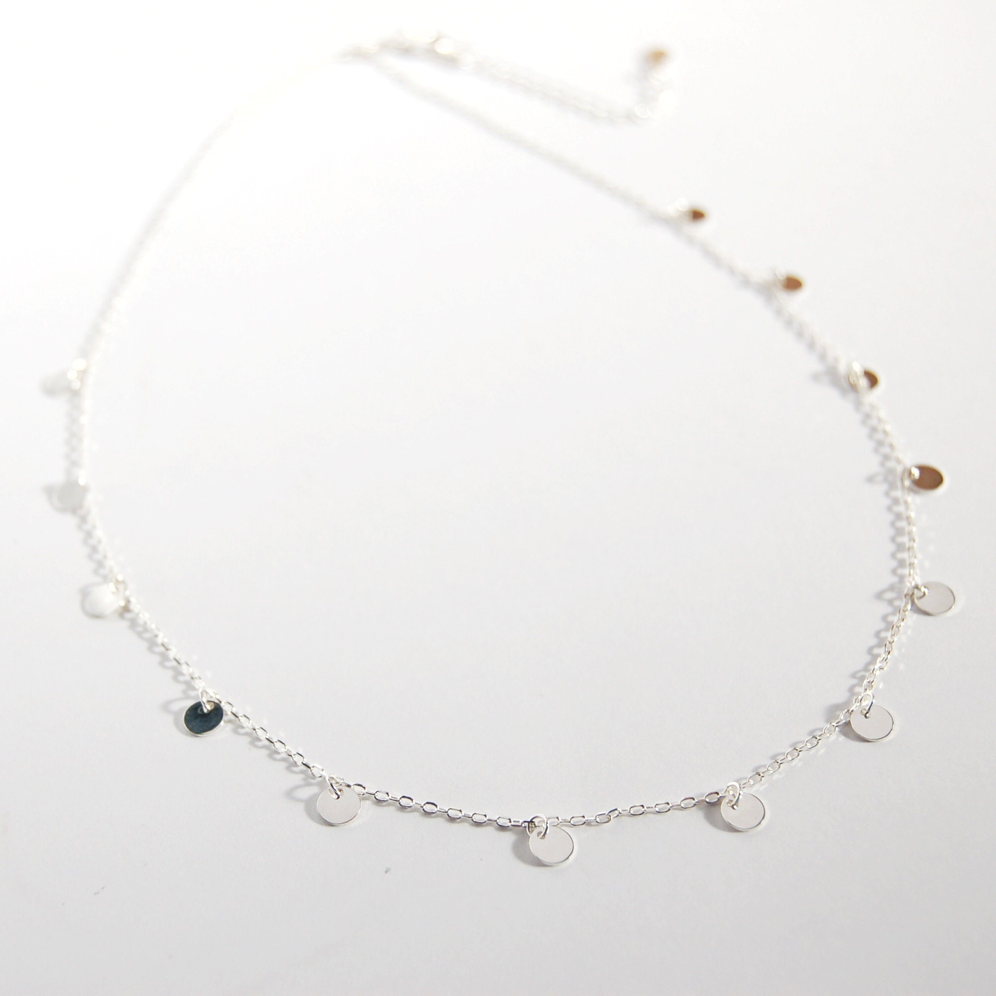 Silver Disc Necklace Thirteen Mini 