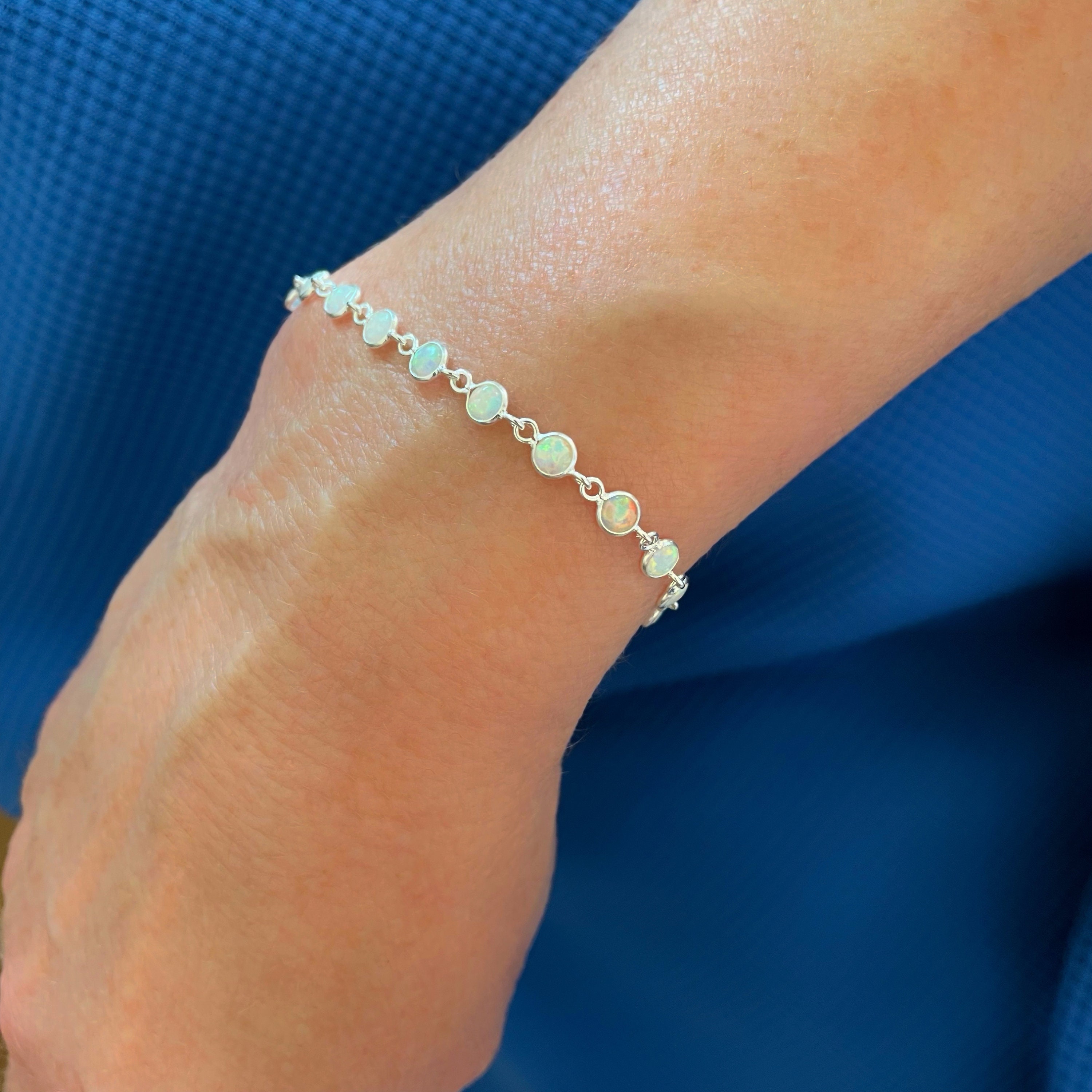 Bracciale FANCIME In Argento 925 Con Opale – Braccialetto Infinito Per Ragazza, Regalo - 2