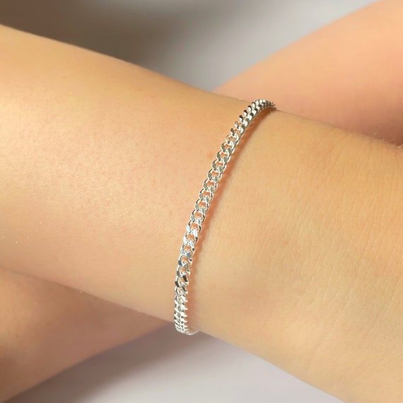 Flat curb cheap chain bracelet