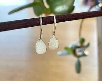 Tappi Orecchie 3 M Orecchini Pendenti In Howlite Turchese E Argento 925 Sterling - Ganci In Argento, Pietra Rotonda, Gioiello Donna Orecchini Pendenti Tibetani - Foto 4